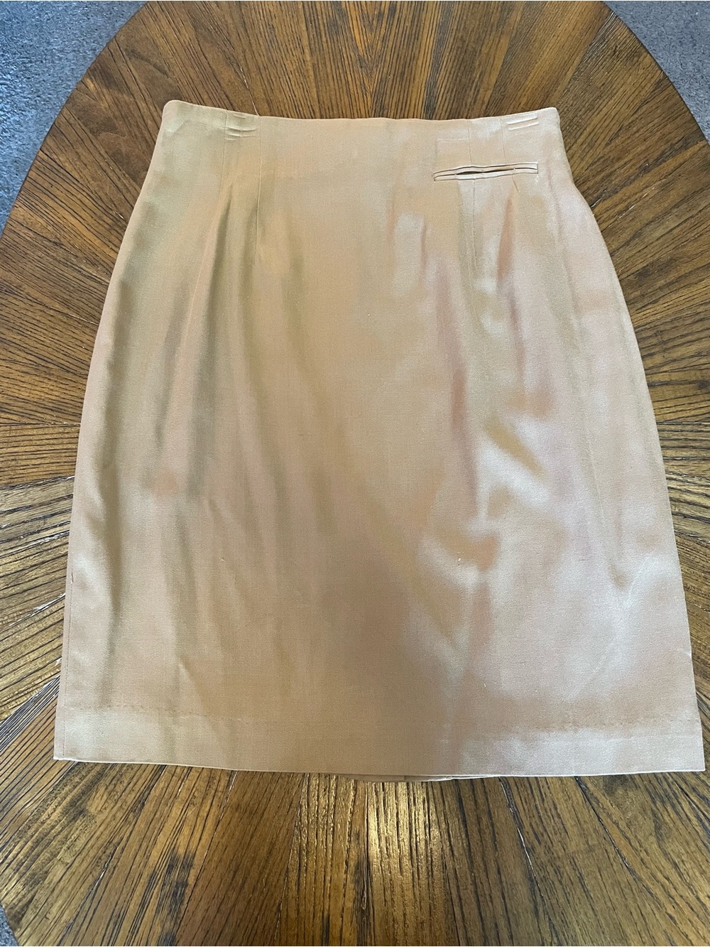 Vintage Saks Fifth Avenue Silk Camel Pencil Skirt